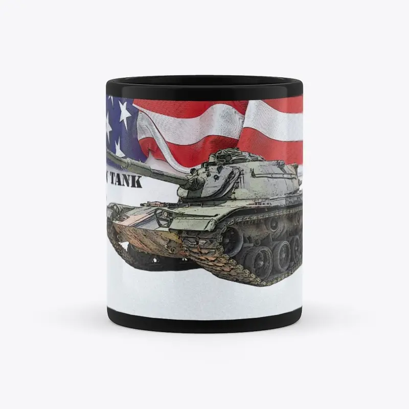 M60 Tank w/American flag background